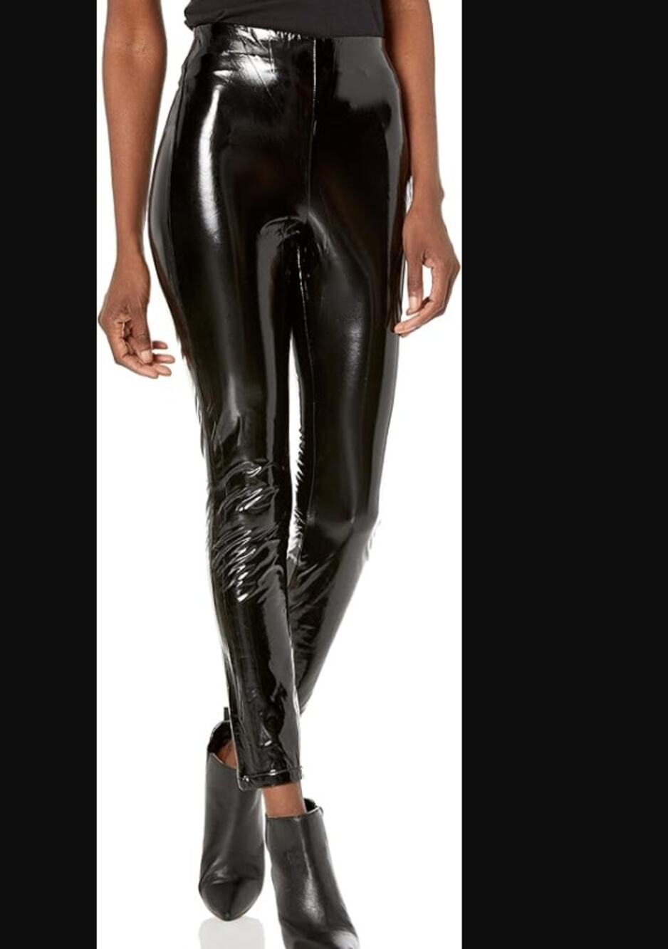 BlankNYC Size 25 Faux Vegan Leather Black pants Leggins back slit bodycon shiny